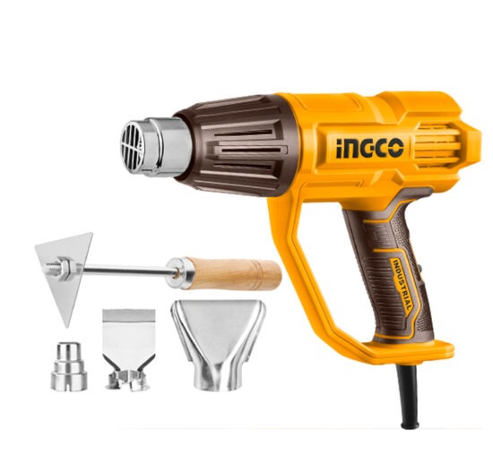 INGCO Heat Gun, 2000W HG200078 with 3 Nozzles and 1pcs Scraper, 50℃- 550℃