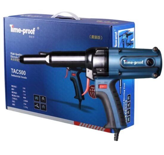 JAWSONS Timeproof Pistol Electric Rivet Gun TAC-500 Industrial Grade Electric Powered 400W Capacity 3.0mm-5.0mm Blind Rivets Heavy Duty Fast Hitting Rivet Gun