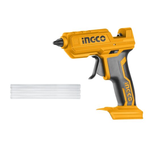 INGCO 20V Cordless Glue Gun, Battery & Charger not Included, 15-18g/min | 11.2mm Glue stick diameter | 60s Heat-up time Mini Hot Glue Gun With 3 pcs Glue Sticks for Crafts DIY...