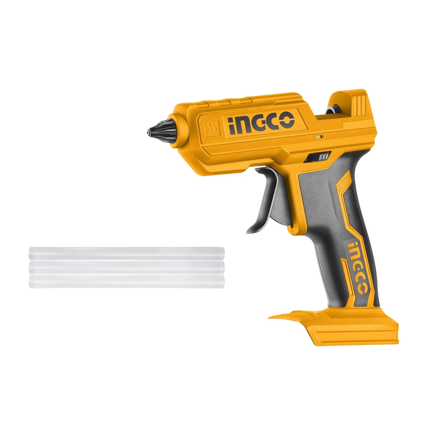 INGCO 20V Cordless Glue Gun, Battery & Charger not Included, 15-18g/min | 11.2mm Glue stick diameter | 60s Heat-up time Mini Hot Glue Gun With 3 pcs Glue Sticks for Crafts DIY...